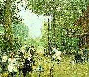 Jean Beraud the cycle hut in the bois de boulogne, c. oil painting artist